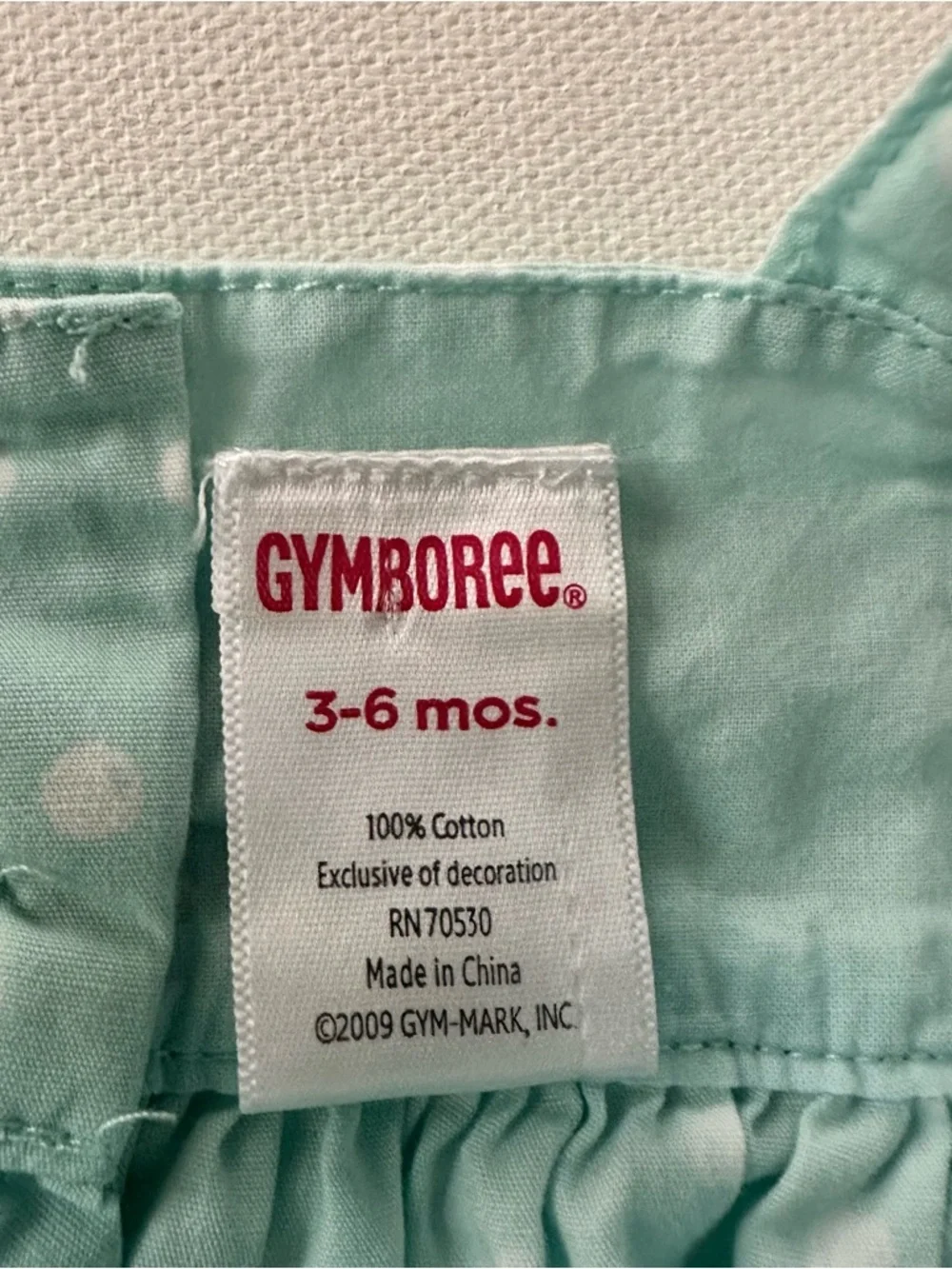 Gymboree 3-6 Months Baby Girl Polka Dot Sundress Fish Embroidery